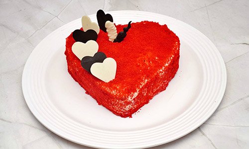 Signature Red Velvet Heart Shape Cake